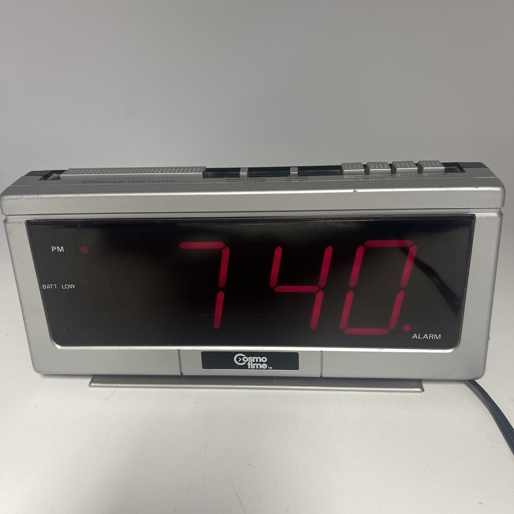 Cosmo Time LED Digital Alarm Clock Model E-801 A Vintage Retro